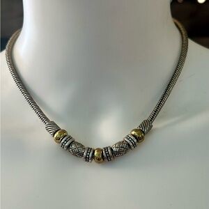 Brighton Vintage TRAVIS Two Toned Chunky Rope Chain Necklace